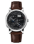 A. Lange & Sohne LANGE 1 TIME ZONE 41.9 mm Black Dial 18K White Gold Leather Strap 136.029 / LSLS1363AG - WATCHXNYC