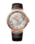 Breguet Marine 40 mm Silver Dial 18k Rose Gold Brown Leather Strap 5517BR/12/9ZU - WATCHXNYC