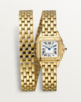 Cartier Panthère Small Yellow Gold Silver Dial Double Loop Bracelet WGPN0046 - WATCHXNYC
