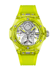 Hublot Big Bang Tourbillon Automatic Yellow Neon Saxem 44 mm Transparent Dial Polished and Microblasted Yellow Neon Saxem Rubber Strap 429.JY.0120.RT - Wrist Boutique
