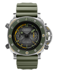 Panerai Submersible Chrono Navy SEALs Special Operations Experience Edition 47 mm Black Dial Brushed Brunito Steel Caoutchouc Military Green Strap PAM01402 - WATCHXNYC