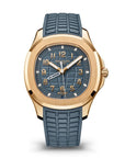 Patek Philippe Aquanaut 38.8 mm Blue Dial 18K Rose Gold Rubber Strap 5269R-001 - WATCHXNYC