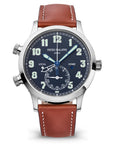 Patek Philippe Complications Calatrava Blue Varnished Dial White Gold Case Calf Leather Brown Strap 42mm 5524G-001 - WATCHXNYC