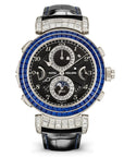 Patek Philippe Grand Complications Grandmaster Chime Black Time & Calendar Sapphire Dial White Gold Reversible Case Leather Strap 49.4mm 6300-401G-001 - Wrist Boutique