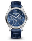 Patek Philippe Grand Complications Perpetual Calendar Blue Sunburst Dial White Gold Case Blue Strap 39 mm 5327G-001 - WATCHXNYC