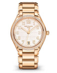 Patek Philippe Twenty~4 Automatic Satin/Linen White Dial Rose Gold & Diamond Case/Braclet 36mm 7300-1200R-010 - WATCHXNYC