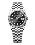 Rolex Datejust 36 36mm Bright Black Dial Oystersteel and White Gold Jubilee Bracelet 126234-0015 - WATCHXNYC
