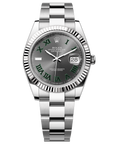 Rolex Datejust 41 mm Wimbledon Slate Dial Oystersteel and White Gold Oyster Bracelet 126334-0021 - WATCHXNYC