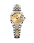 Rolex Lady-Datejust 28 mm Champagne-Colour Dial with Diamonds Oystersteel and 18k Yellow Gold Jubilee Bracelet 279383rbr-0001 - WATCHXNYC
