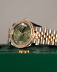 Rolex Datejust 31 31 mm Olive Green Set With Diamonds Dial Oystersteel and 18k Yellow Gold Jubilee Bracelet 278383rbr-0016 - WATCHXNYC