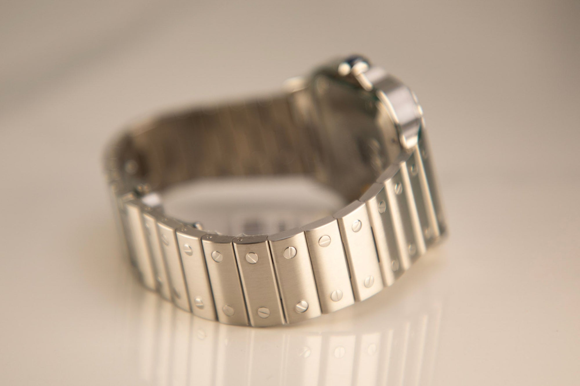 Cartier Santos Large 47.5 mm x 39.8 mm Silver Dial Steel Bracelet WSSA0018 - WATCHXNYC