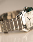 Cartier Santos Large 47.5 mm x 39.8 mm Silver Dial Steel Bracelet WSSA0018 - WATCHXNYC