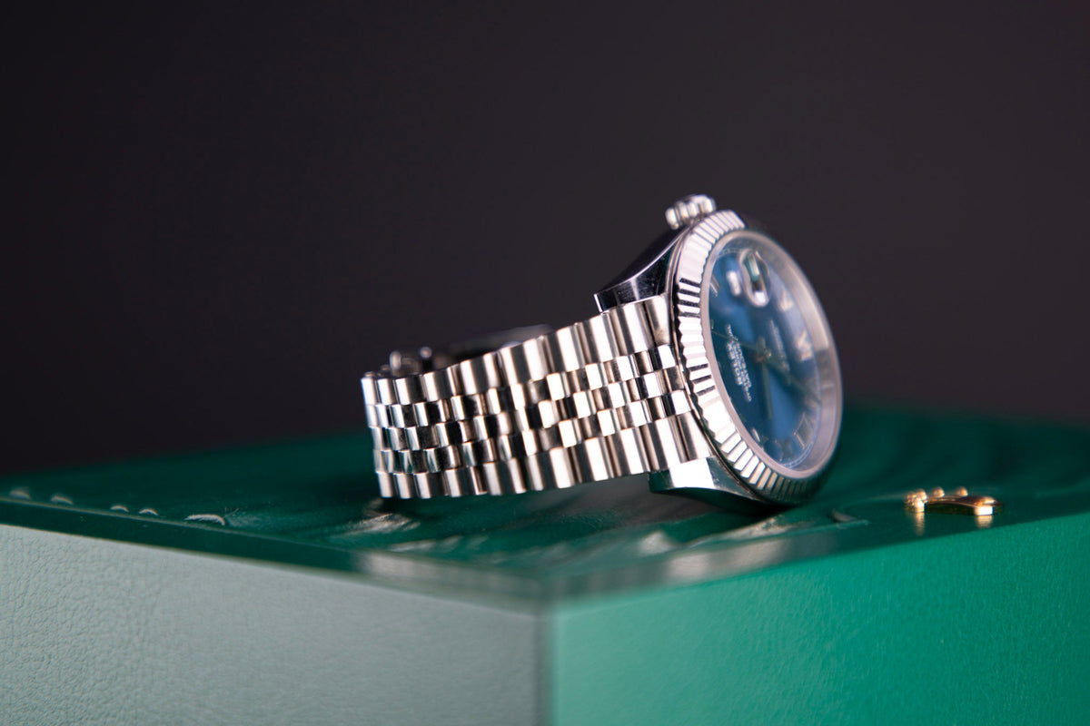 Rolex Datejust 41 41 mm Azzurro-Blue Dial Oystersteel and White Gold Jubilee Bracelet 126334-0026 - WATCHXNYC