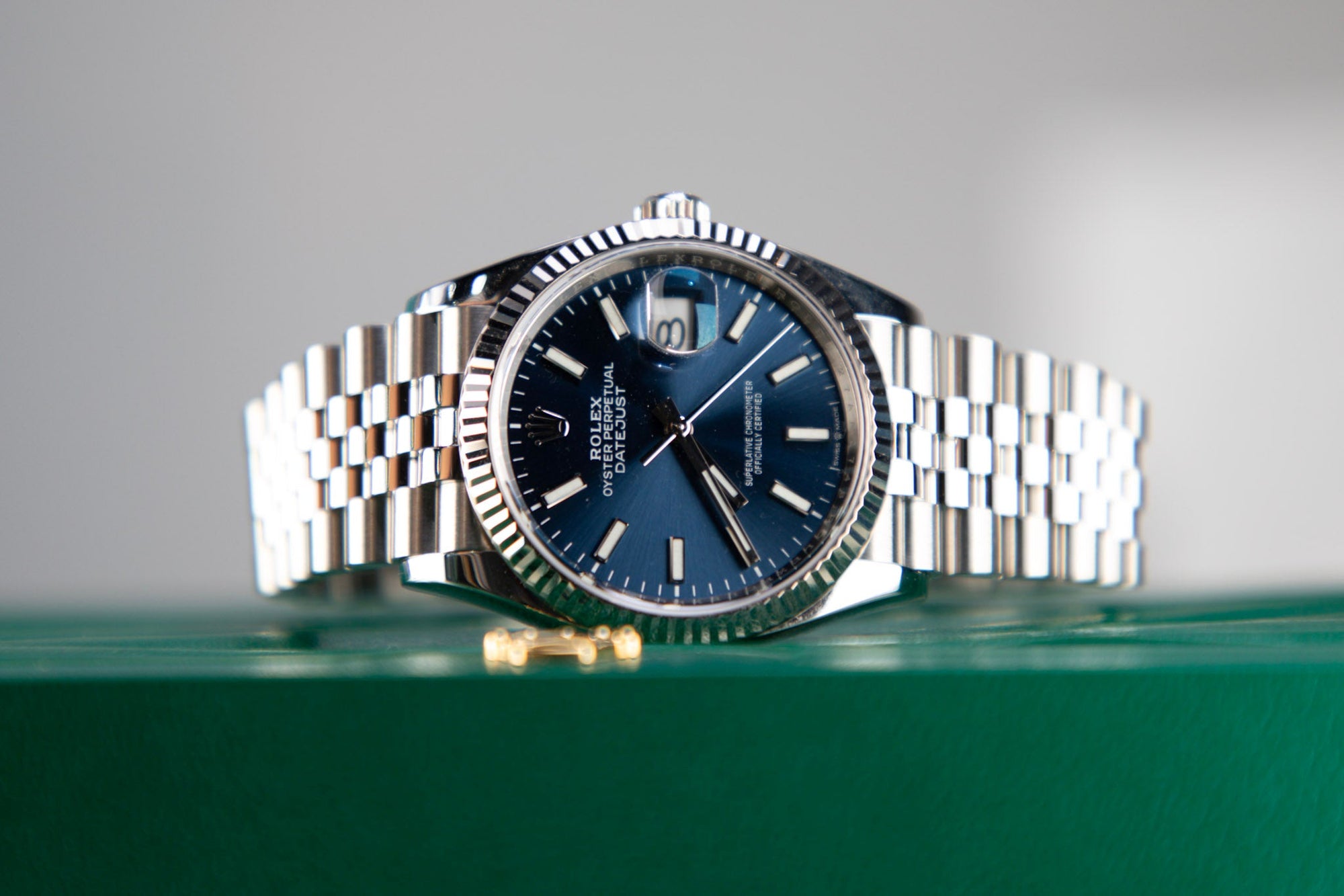 Rolex Datejust 36 36mm Bright Blue  Dial Oystersteel Jubilee Bracelet 126200-0005 - WATCHXNYC