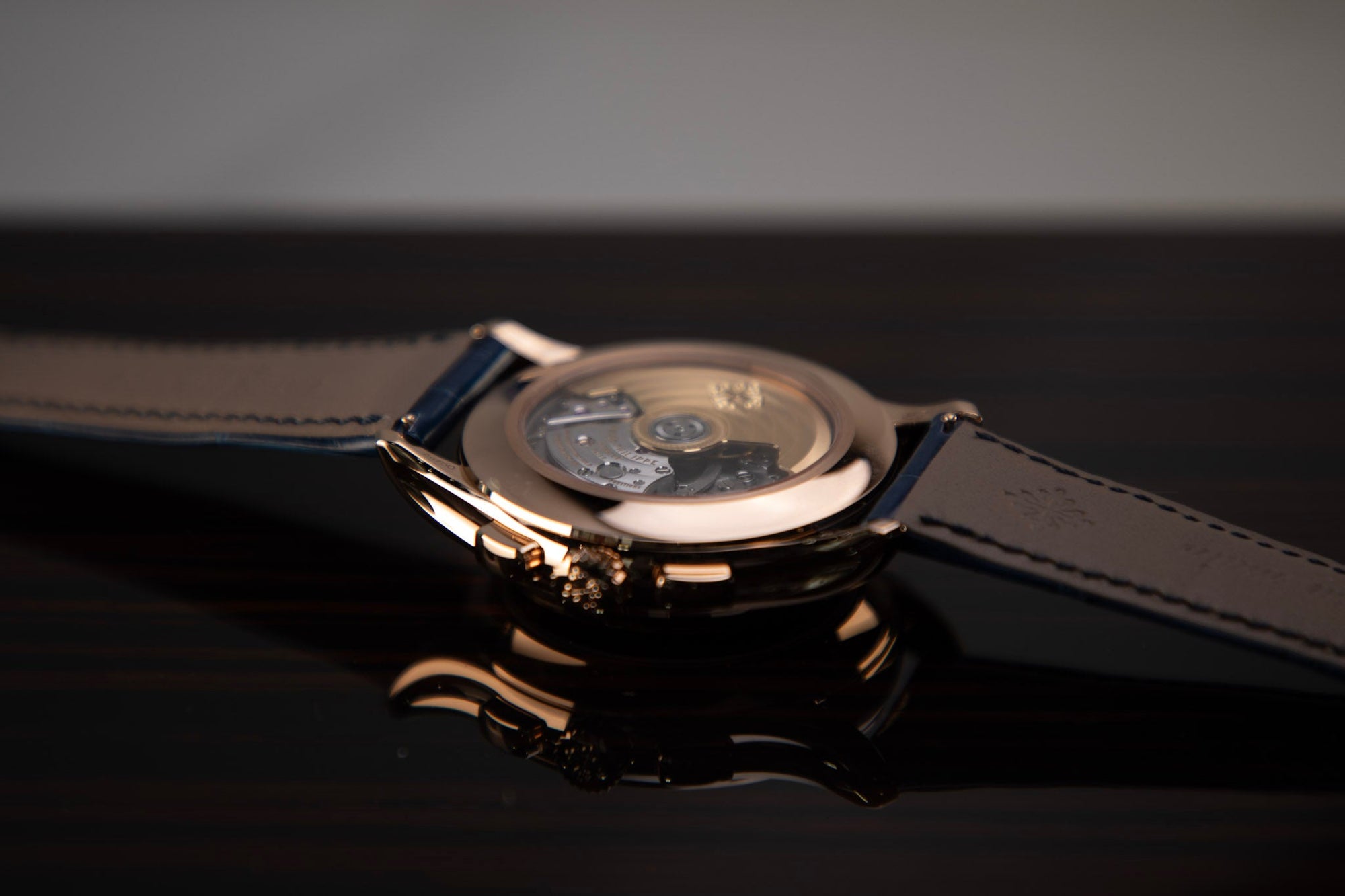 Patek Philippe Complications Flyback Chrono Sunburst Blue Dial Rose Gold Case Blue   Strap 42mm 5905R-010 - WATCHXNYC