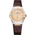 OMEGA Constellation Yellow Dial Steel ‑ Moonshine™ Gold Brown Alligator Leather Strap 29 mm 131.28.29.20.58.001