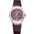 Omega Constellation Purple Dial Sedna™ Gold Purple Alligator Leather Strap 29 mm 131.58.29.20.60.002