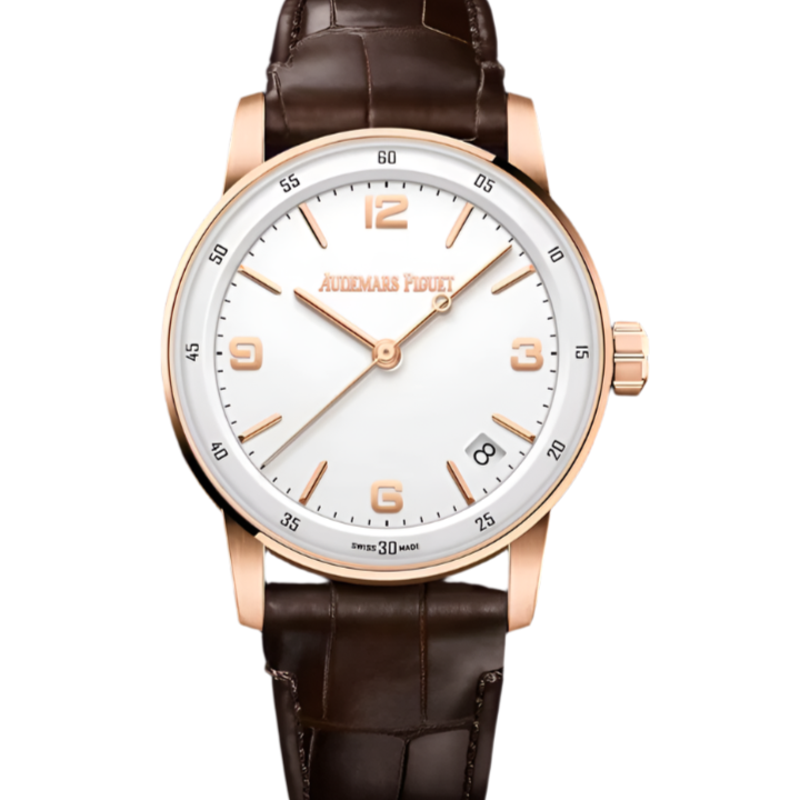 Audemars Piguet CODE 11.59 41mm White Dial Rose Gold Leather Strap 15210OR.OO.A099CR.01 - WATCHXNYC