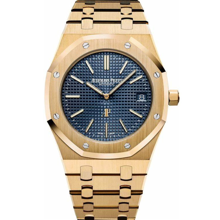 Audemars Piguet Royal Oak 37mm Blue Dial Yellow Gold Bracelet 15450BA.OO.1256BA.02 - WATCHXNYC