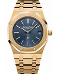 Audemars Piguet Royal Oak 37mm Blue Dial Yellow Gold Bracelet 15450BA.OO.1256BA.02 - WATCHXNYC