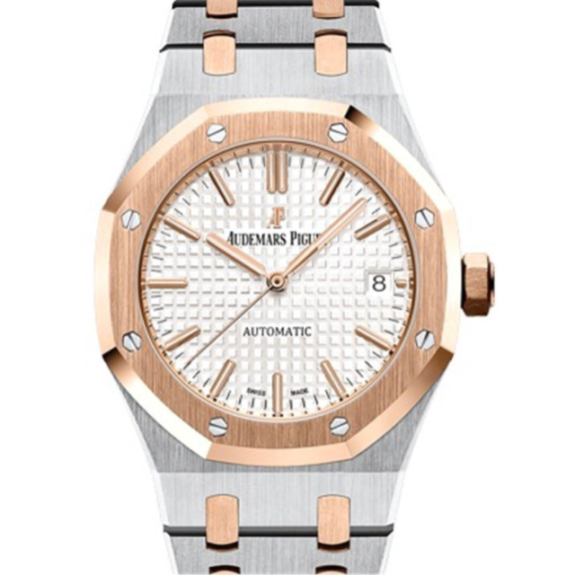 Audemars Piguet Royal Oak 37mm Silver Dial Stainless Steel &amp; Pink Gold 15450SR.OO.1256SR.01 - WATCHXNYC