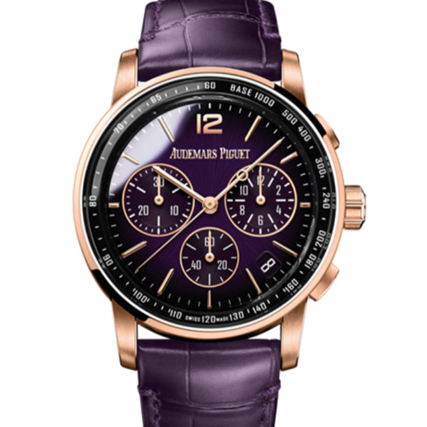 Audemars Piguet Code 11.59 41mm Smoked Lacquered Purple Dial Rose Gold 26393OR.OO.A616CR.01 - WATCHXNYC