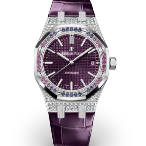 Audemars Piguet Royal Oak 37mm Purple Dial White Gold 15452BC.ZY.D600CR.01 - WATCHXNYC