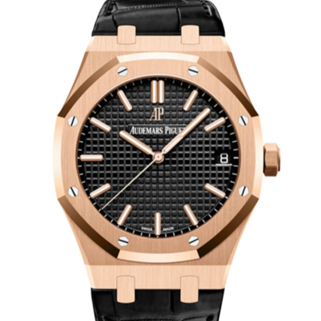 Audemars Piguet Royal Oak 41mm Black Dial Rose Gold Black Strap 15500OR.OO.D002CR.01 - WATCHXNYC