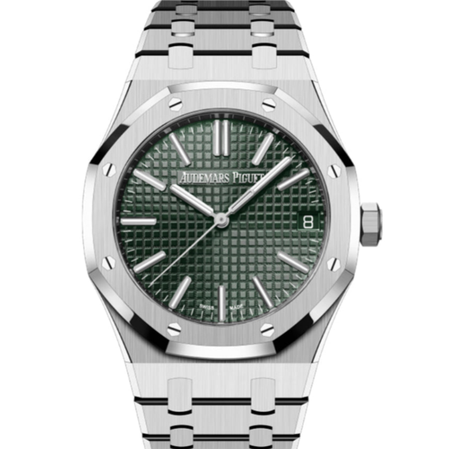 Audemars Piguet Grande Tapisserie Royal Oak 41mm Khaki Green Dial Stainless Steel 15510ST.OO.1320ST.09 - WATCHXNYC