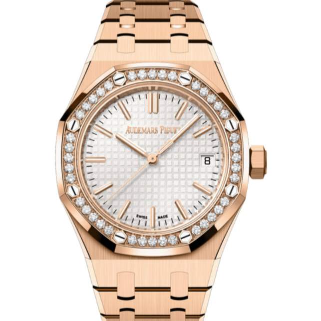 Audemars Piguet Royal Oak 37mm Silver-Toned Dial Rose Gold 50th Anniversary 15551OR.ZZ.1356OR.01 - WATCHXNYC