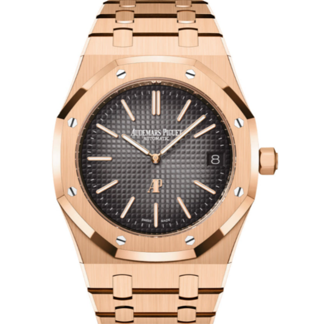 Audemars Piguet Royal Oak 39mm Smoked Grey Dial Rose Gold Bracelet 16202OR.OO.1240OR.01 - WATCHXNYC
