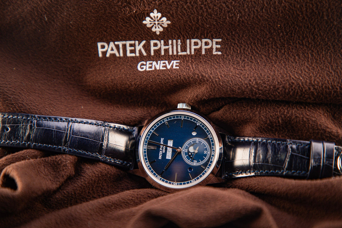 Patek Philippe Grand Complications 41.3 mm Blue Dial Platinum   Leather Strap 5236P-001 - WATCHXNYC