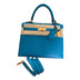 HERMES Kelly 25 Madame Blue Frida Gold Hardware