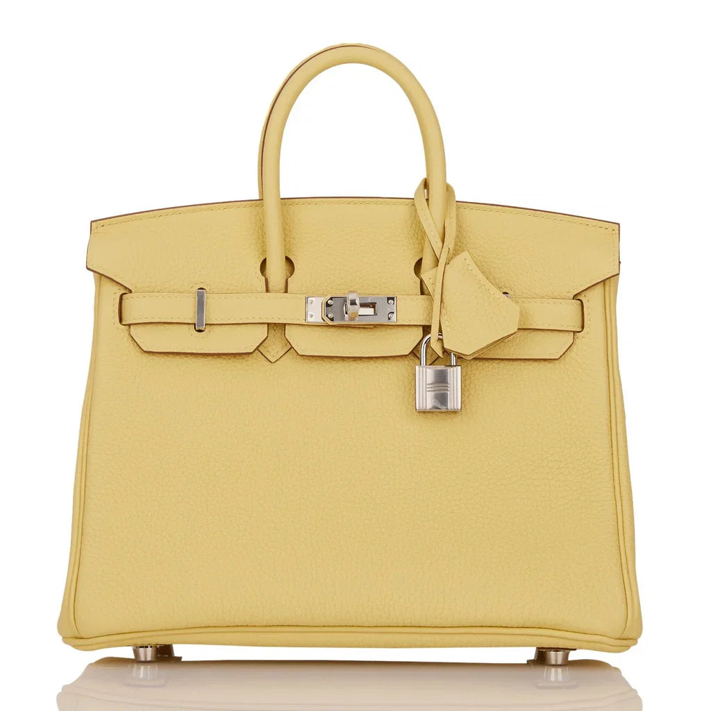 HERMES Birkin 25 Togo Jaune Poussin Palladium Hardware - WATCHXNYC