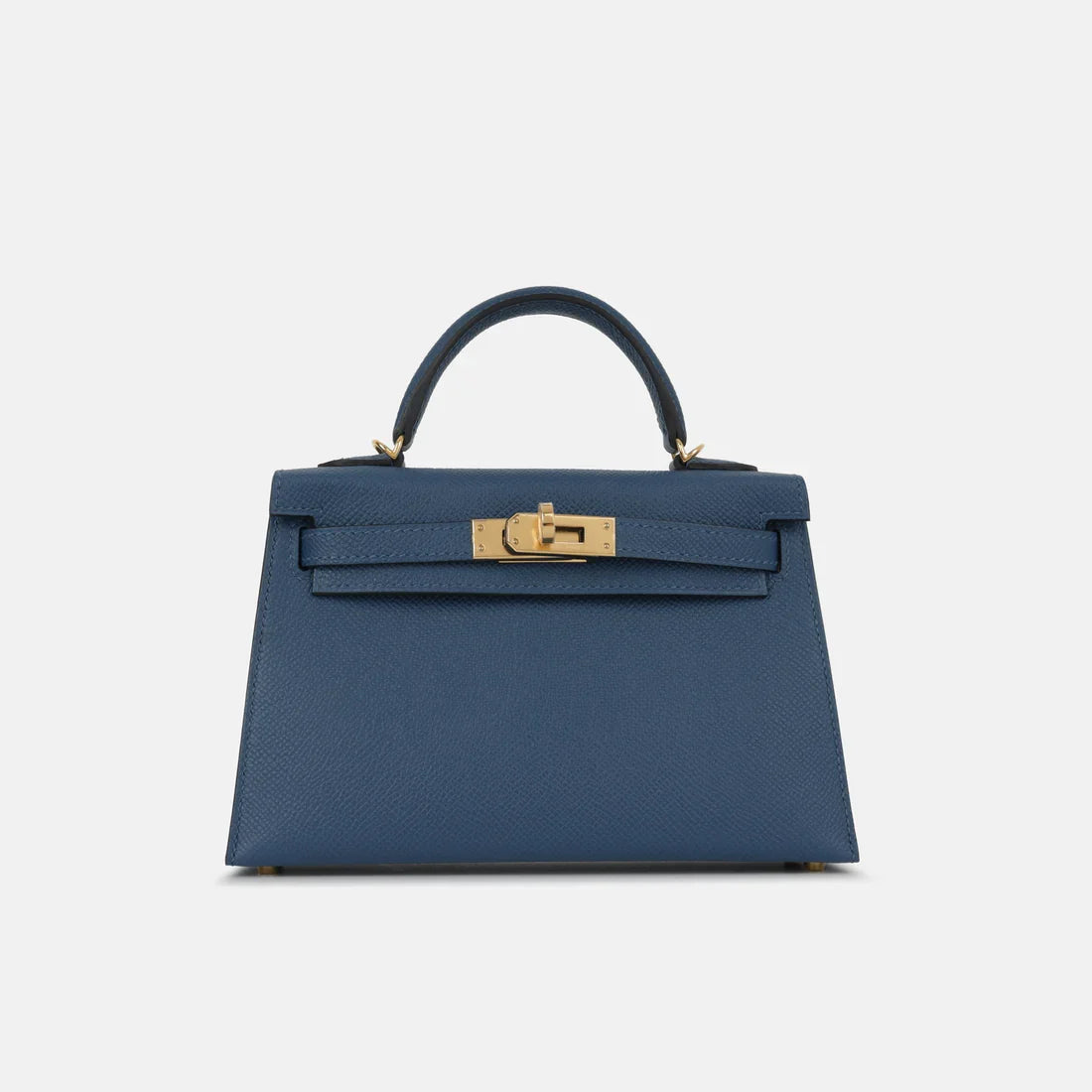 HERMES Mini Kelly 20 Epsom Blue Navy Gold Hardware - WATCHXNYC
