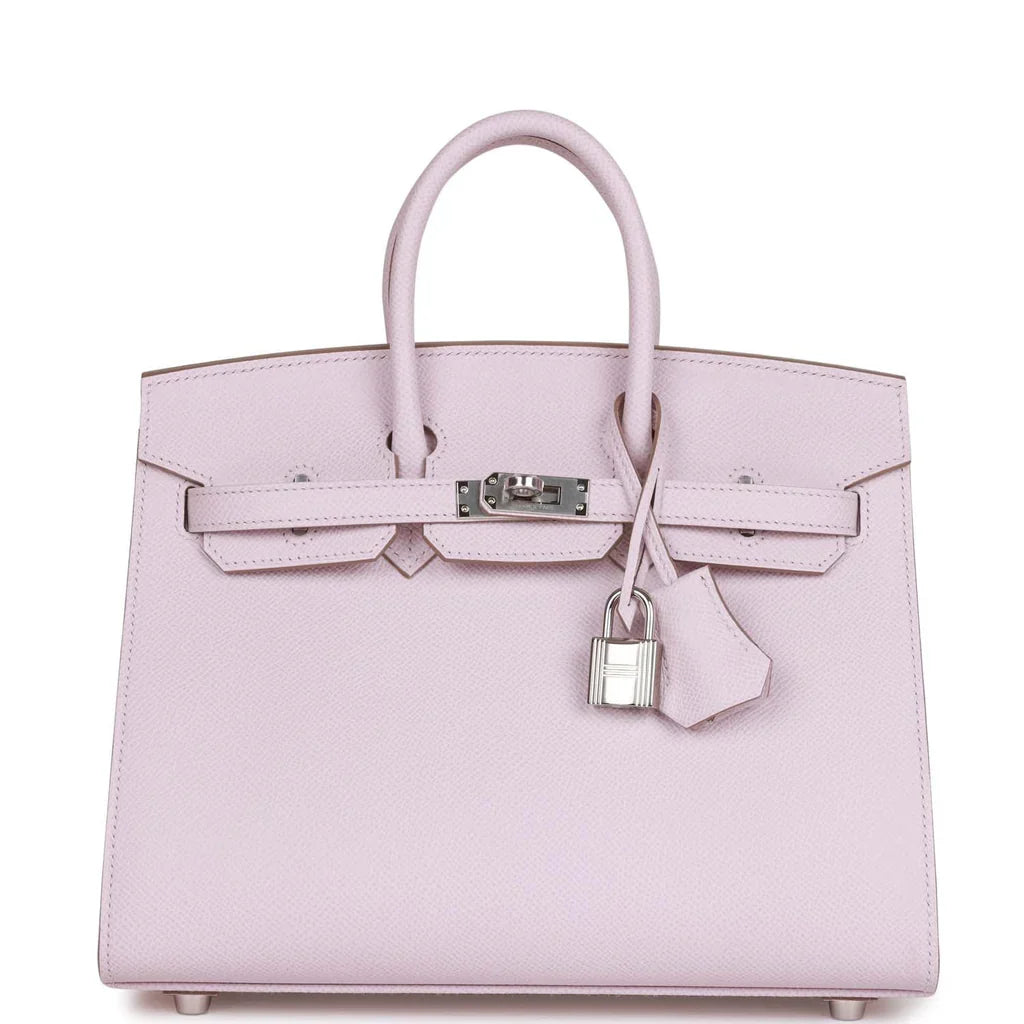 HERMES Birkin 25 Epsom Mauve Pale Palladium Hardware - WATCHXNYC