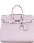 HERMES Birkin 25 Epsom Mauve Pale Palladium Hardware - WATCHXNYC