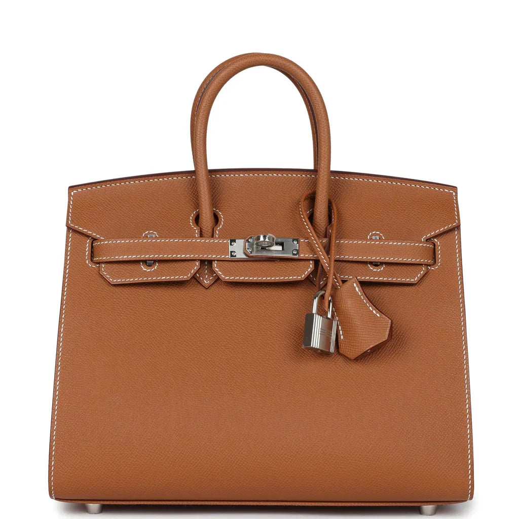 HERMÈS Birkin 25 Epsom Gold Palladium Hardware - WATCHXNYC