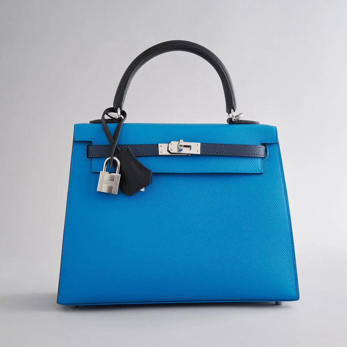HERMES Mini Kelly 20 Epsom Tricolor Blue Zanzibar/Blue de Prusse/Black Palladium Hardware - WATCHXNYC