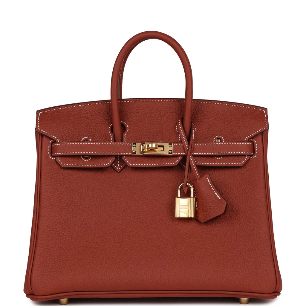 HERMES Birkin 25 Togo Sienne Gold Hardware - WATCHXNYC