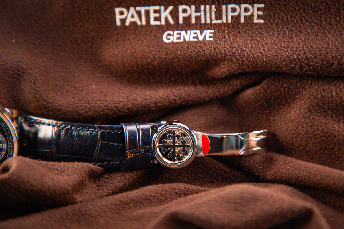 Patek Philippe Grand Complications 41.3 mm Blue Dial Platinum   Leather Strap 5236P-001 - WATCHXNYC