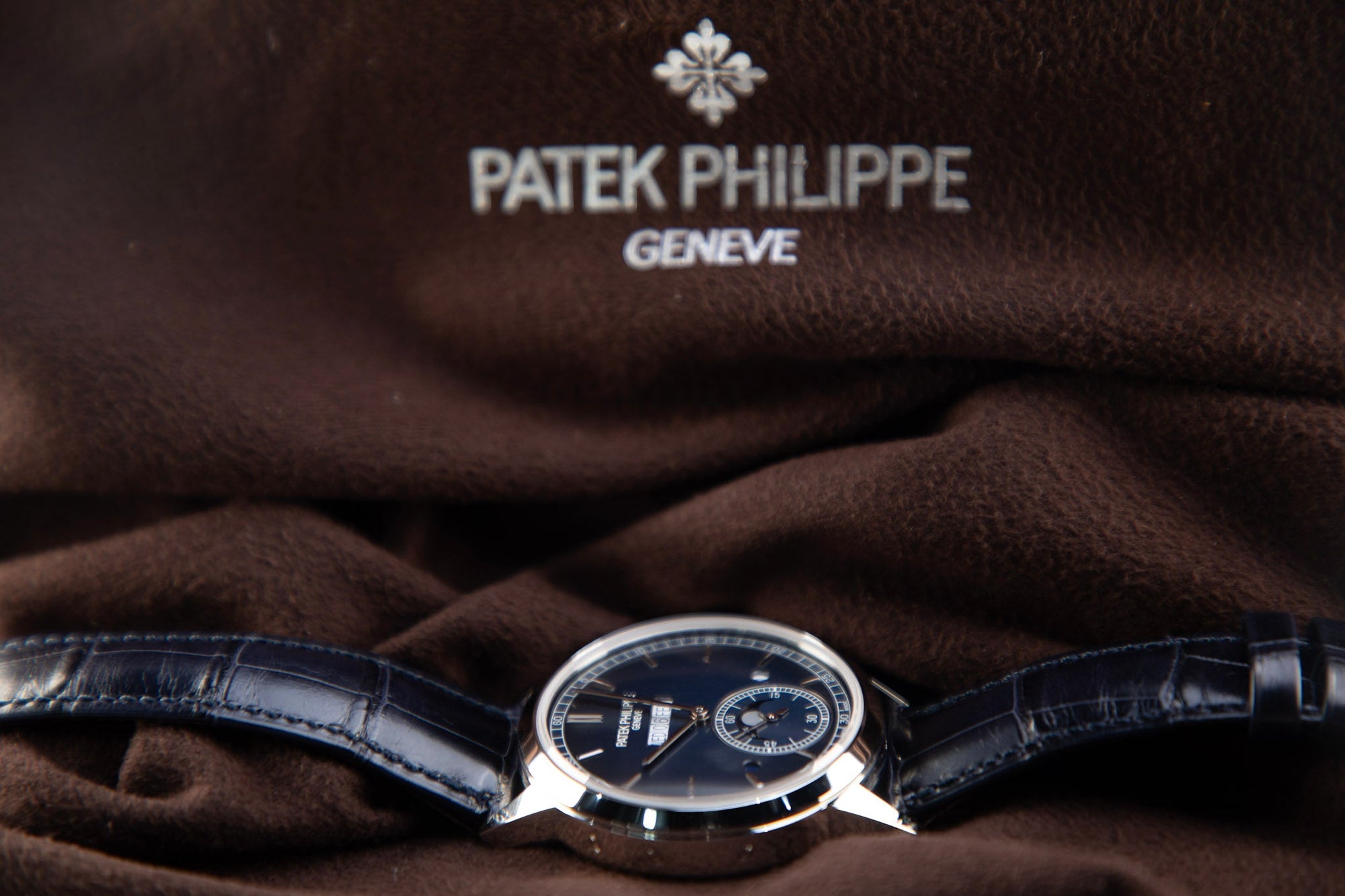 Patek Philippe Grand Complications 41.3 mm Blue Dial Platinum   Leather Strap 5236P-001 - WATCHXNYC