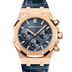 Audemars Piguet Royal Oak 41mm Bleu Nuit Nuage 50 Rose Gold Dial Blue Leather Strap 26240OR.OO.D315CR.01