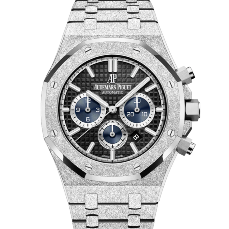 Audemars Piguet Royal Oak 41mm Black Dial Frosted White Gold 26331BC.GG.1224BC.03 - WATCHXNYC