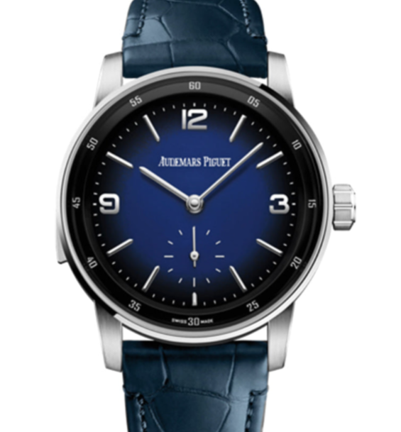 Audemars Piguet Code 11.59 41mm Smoked Blue Enamel White Gold Dial Leather Strap 26395BC.OO.D321CR.01 - WATCHXNYC