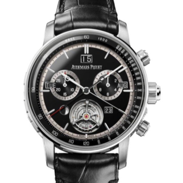 Audemars Piguet CODE 11.59 42mm Black Dial White Gold Leather Strap 26398BC.OO.D002CR.99 - WATCHXNYC