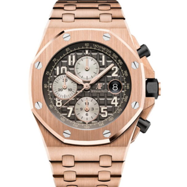 Audemars Piguet Royal Oak Offshore Chronograph 42mm Grey Ruthenium Dial Rose Gold Bracelet 26470OR.OO.1000OR.02 - WATCHXNYC