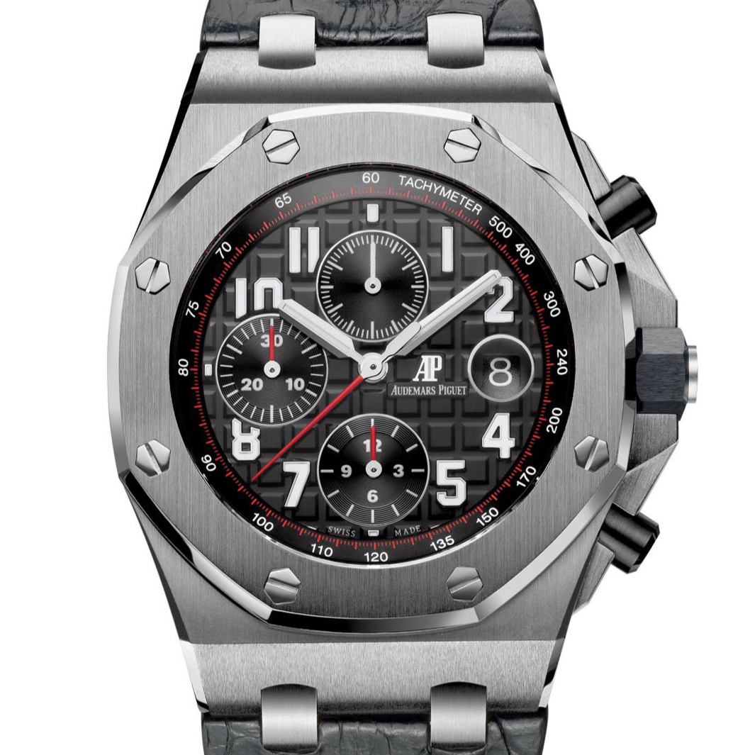 Audemars Piguet Royal Oak Offshore 42mm Vampire Black Dial Stainless Steel Leather Strap 26470ST.OO.A101CR.01 - WATCHXNYC