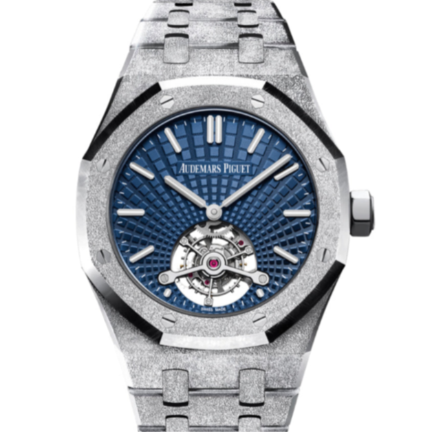Audemars Piguet Grande Tapisserie Royal Oak 41mm Blue Dial Frosted White Gold 26520BC.GG.1224BC.01 - WATCHXNYC