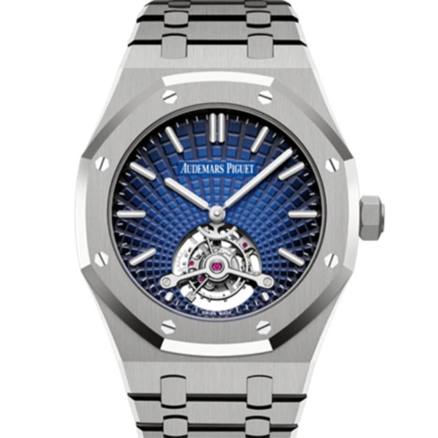 Audemars Piguet Royal Oak Tourbillon 41mm Blue Dial Titanium Bracelet 26522TI.OO.1220TI.01 - WATCHXNYC